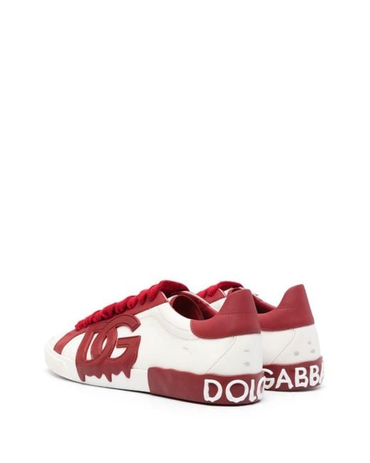 Sneakers Portofino di Dolce & Gabbana in Red da Uomo