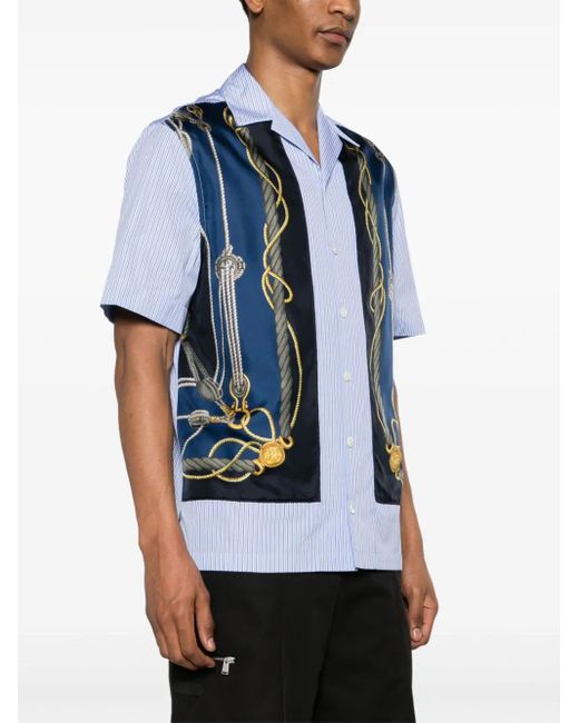 Versace Blue Camicia Nautical for men