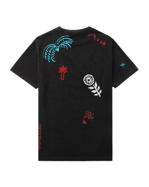 ANDERSSON BELL Black Embroidered Cotton T-shirt for men