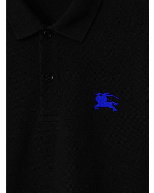 Burberry Black Equestrian Knight Design Cotton Polo Shirt - Men's - Cotton for men