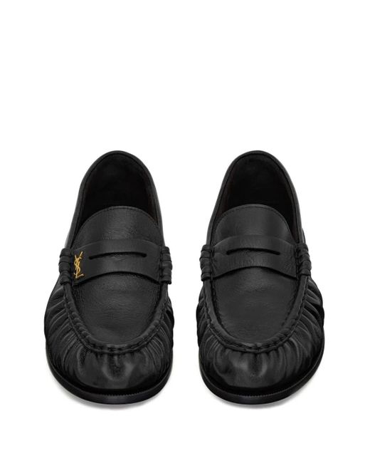 Saint Laurent Black Le Loafer Leather Moccasin