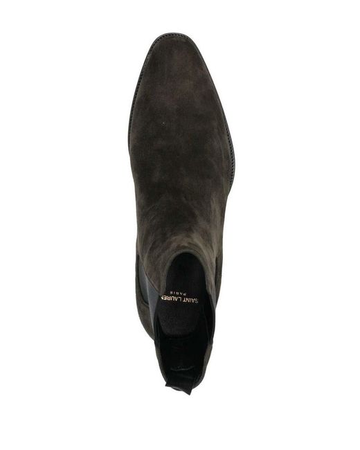 Saint Laurent Black Wyatt 40mm Chelsea Boots for men