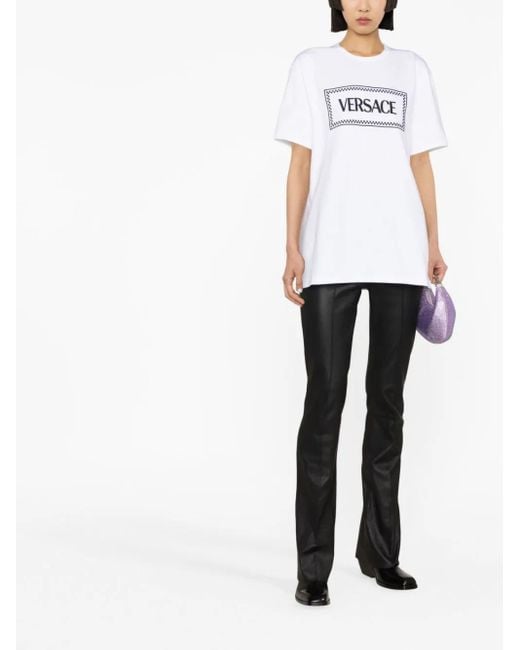 Versace White T-Shirt With Embroidery