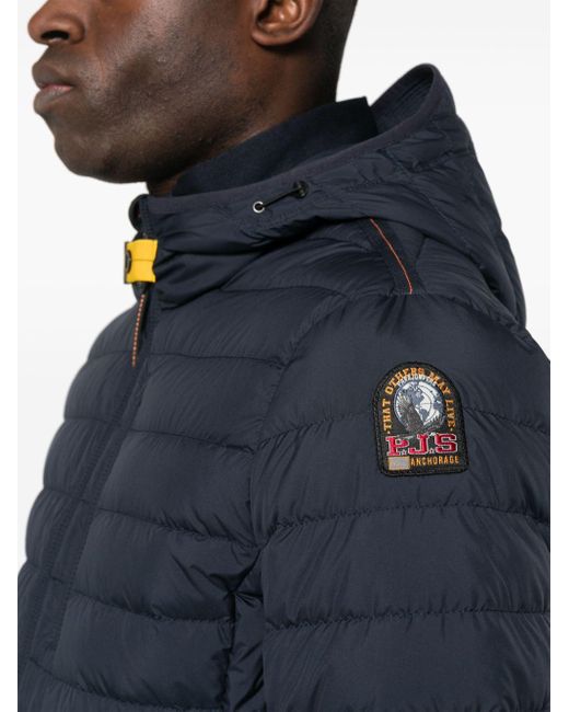 Parajumpers Blue Last Minute Hooded Puffer Jacket for men