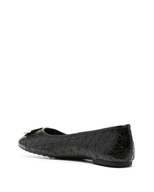 Tory Burch Black Claire Quilted Leather Ballerinas