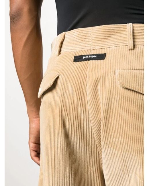 Palm Angels Pantaloni In Velluto A Coste in Natural for Men | Lyst