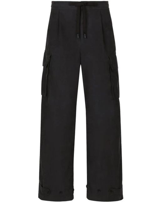 Dolce & Gabbana Black Cotton Cargo Trousers for men