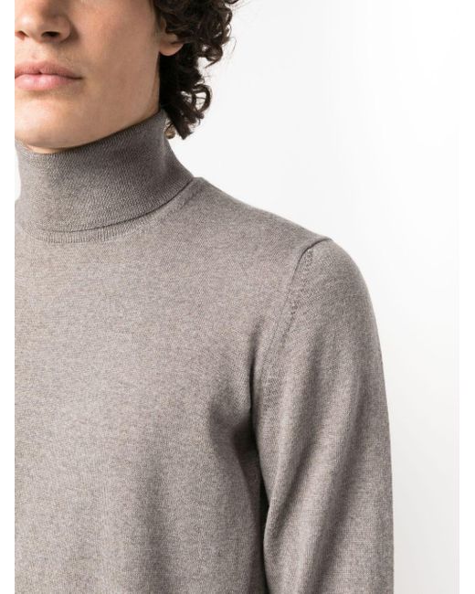 Tagliatore Gray Roll-neck Wool Jumper for men
