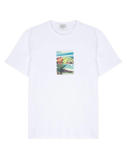 Woolrich White Graphic-print Cotton T-shirt for men
