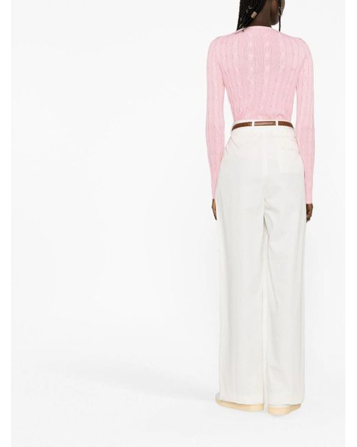 Pullover A Trecce In Cotone di Polo Ralph Lauren in Pink