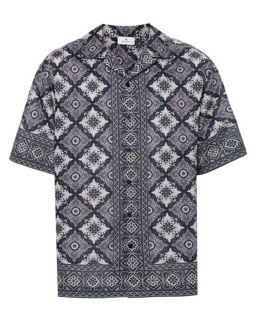 Etro Gray Shirt With Abstract Print for men