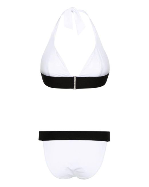 Set bikini a triangolo di Dolce & Gabbana in White