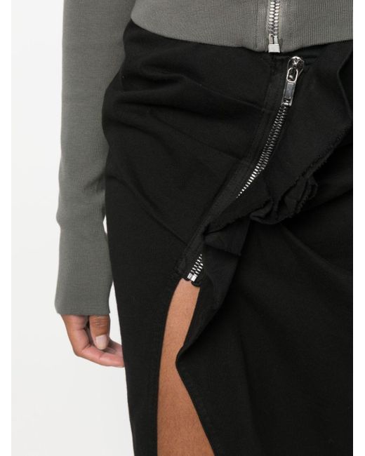 Rick Owens Black Pencil Skirt With Zip Detail
