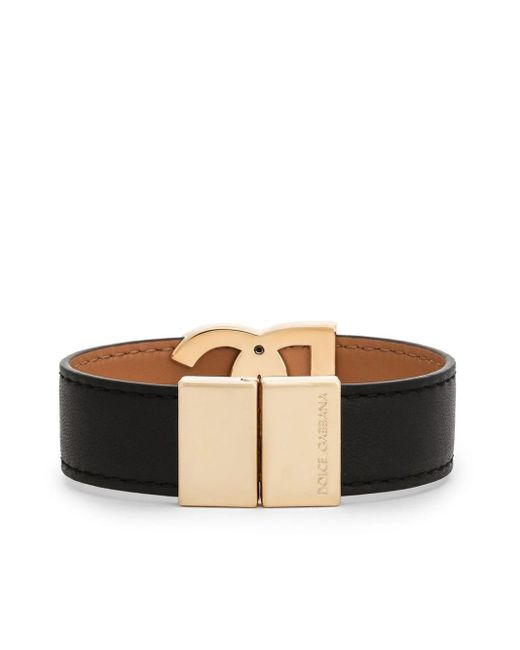 Dolce & Gabbana Black Leather Bracelet for men