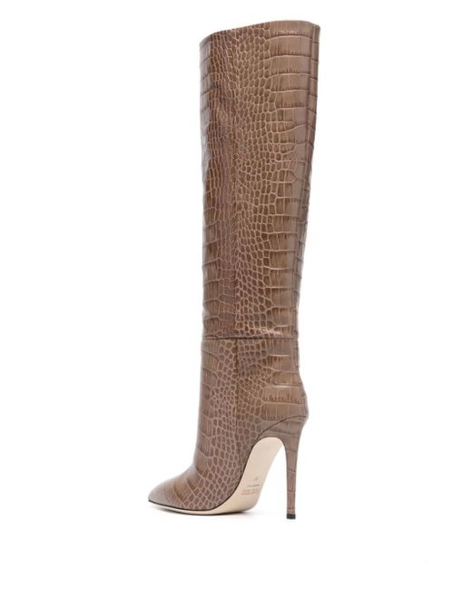 Paris Texas Brown Boots With Crocodile Effect