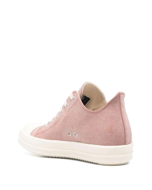 Rick Owens Pink Rubber-toecap Canvas Sneakers for men