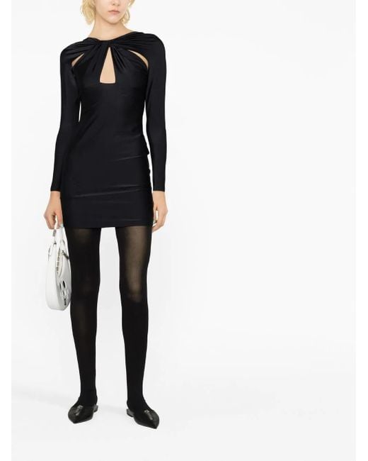 Coperni Black Twisted Cut-out Mini Dress