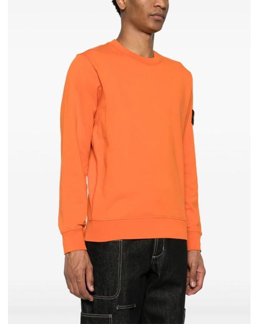 Stone Island Orange Crewneck Sweatshirt for men