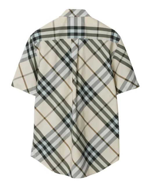 Burberry Gray Camicia In Cotone Check for men