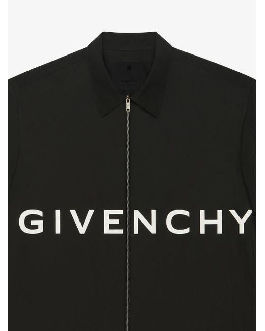 Camicia ampia con zip archetype di Givenchy in Black da Uomo