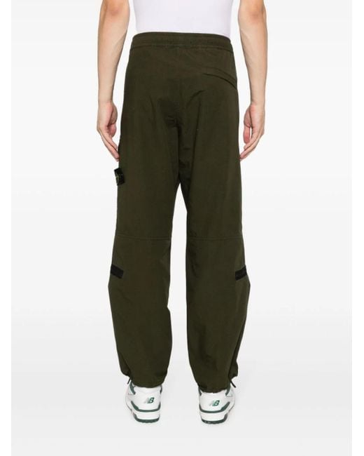 Stone Island Green Tapered Ripstop Cargo Trousers for men
