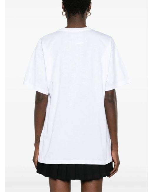 T-shirt con stampa Teddy Bear di Moschino in White