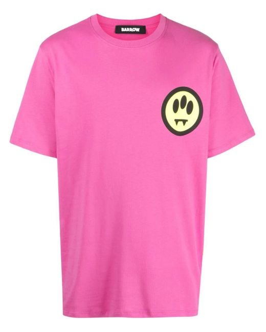 Barrow Pink T-shirt Con Stampa Smiley for men
