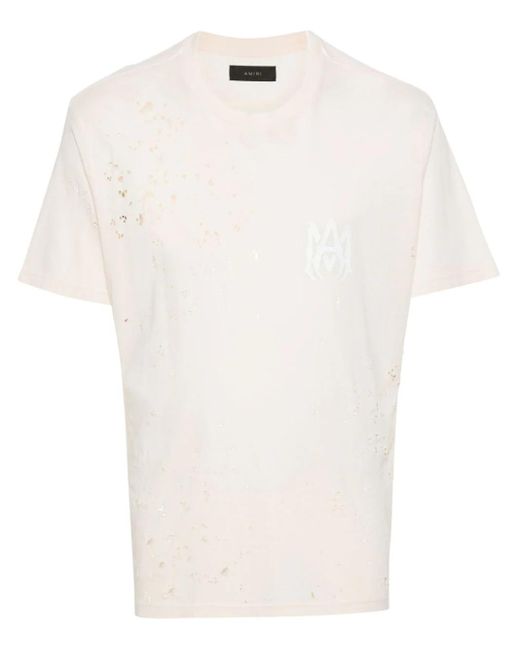 Amiri White Neutral Shotgun Cotton T-shirt for men