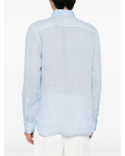 Camicia slim-fit di 120% Lino in White da Uomo