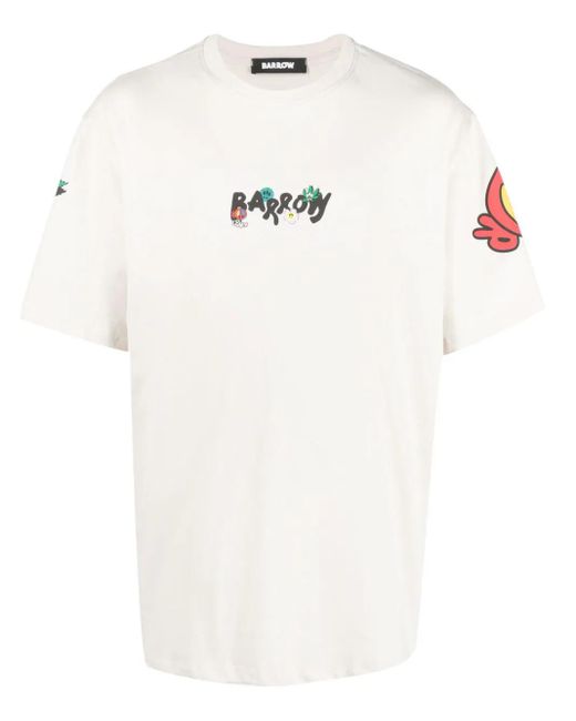 T-shirt con logo di Barrow in White da Uomo