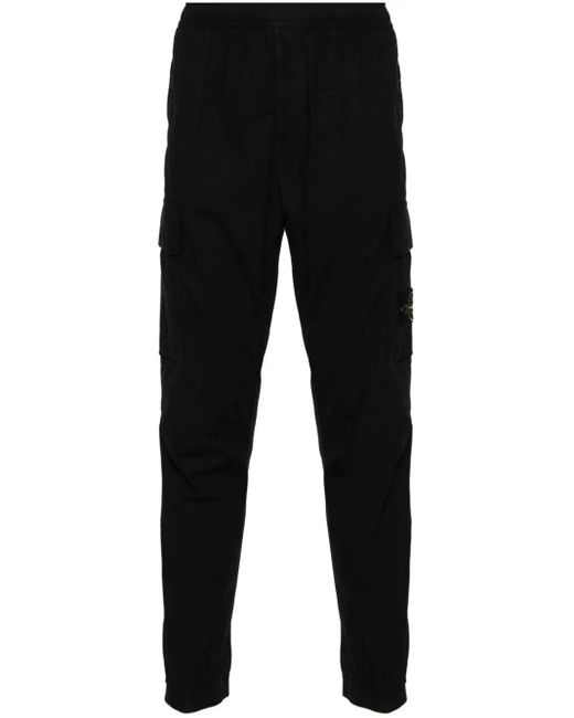 Stone Island Black Pants With Compass for men