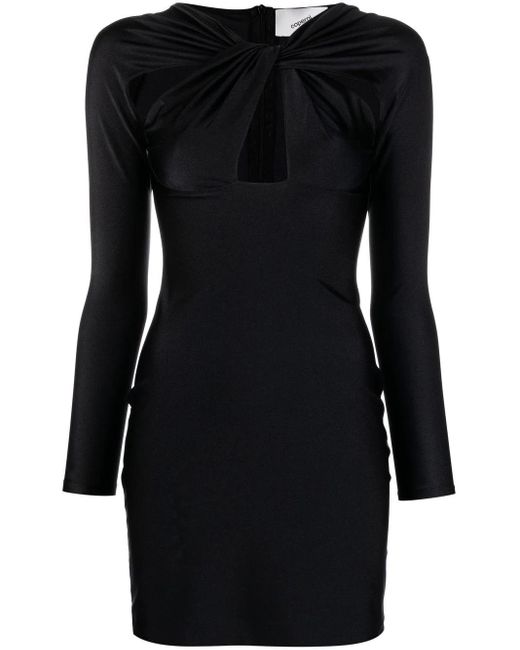 Coperni Black Twisted Cut-out Mini Dress