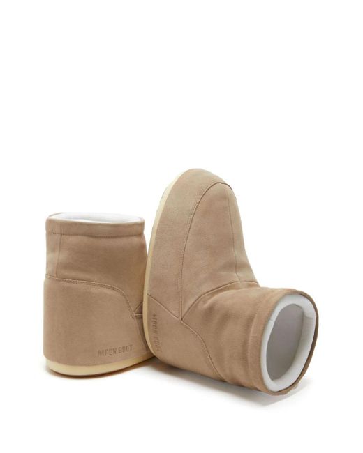 Moon Boot Brown Neutral Icon Low Suede Boots - Unisex - Polyester/calf Suede/rubber/elastomultiester