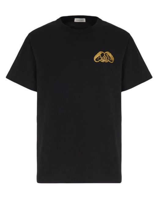 Alexander McQueen Black Half Seal Logo T-shirt for men