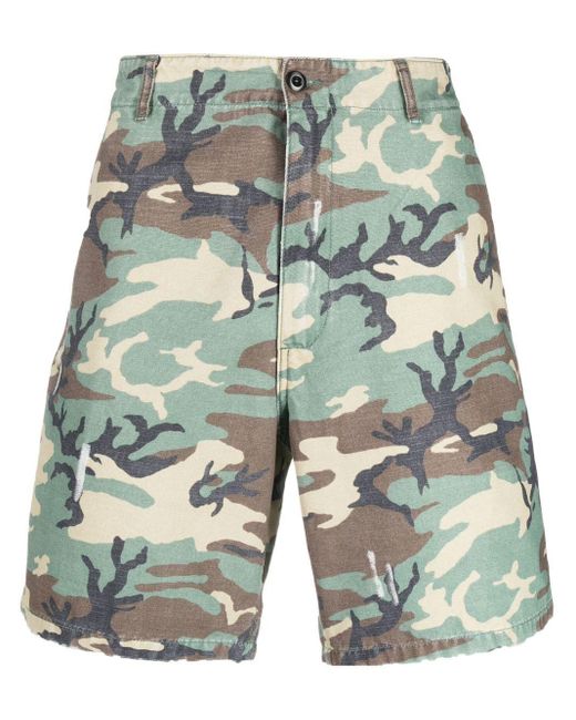 ERL Green Camouflage-print Knee-length Shorts for men