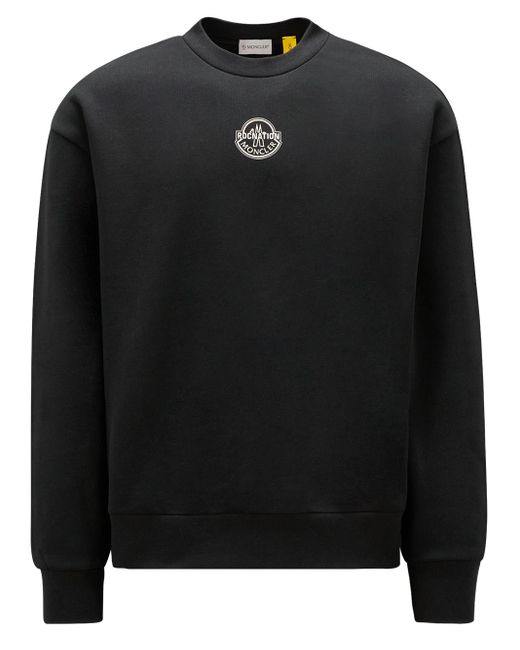Moncler Black Sweatshirt With Logo for men