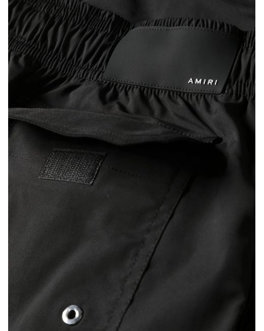 Amiri Black Logo-print Swim Shorts for men