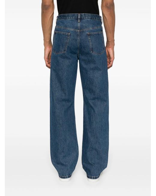 A.P.C. Blue Mid-rise Straight-leg Jeans for men