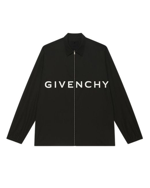 Camicia ampia con zip archetype di Givenchy in Black da Uomo