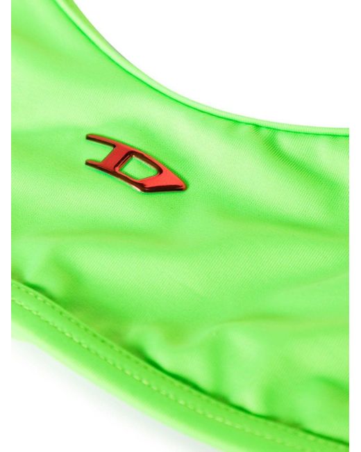 DIESEL Green Nala Logo-appliqué Bikini Top