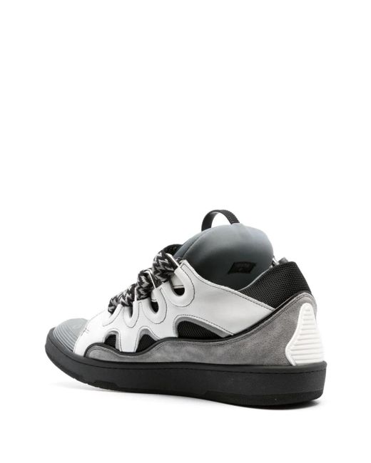 Lanvin Black Curb Leather Sneakers for men