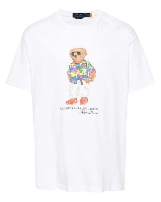 T-shirt polo bear di Polo Ralph Lauren in White da Uomo