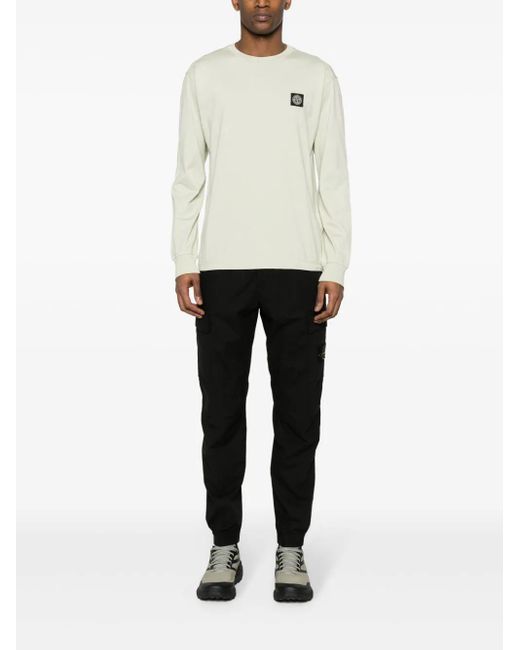 Stone Island Black Pants With Compass for men