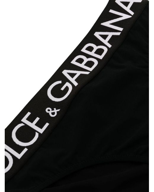 Dolce & Gabbana Black Logo-band Half-cup Bikini