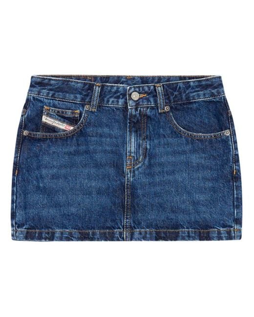 DIESEL Blue De-ron Low-rise Denim Miniskirt