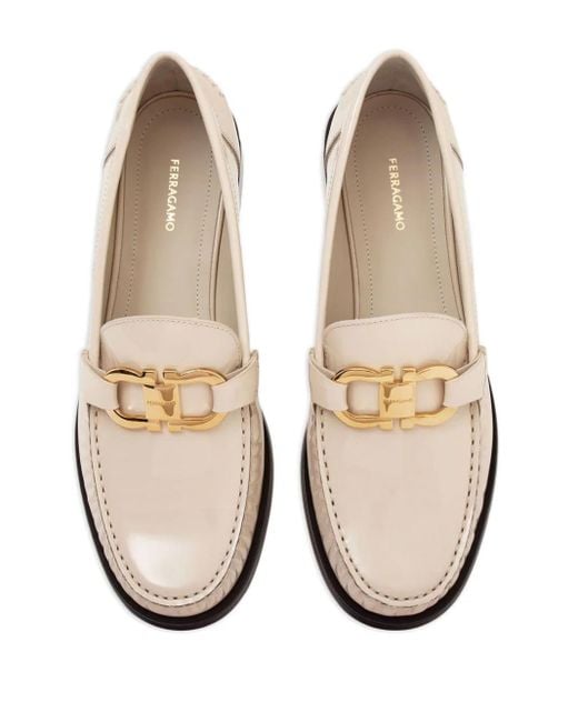 Ferragamo Natural Patent Leather Loafers