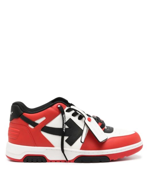 Off-White c/o Virgil Abloh Red Men Out Of Office Calf Leather Sneakers for men