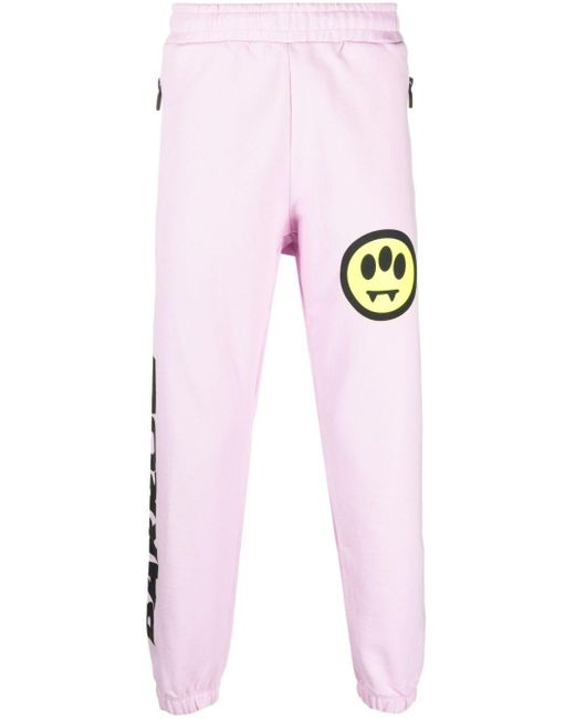 Barrow Pink Logo-print Cotton Track Pants for men
