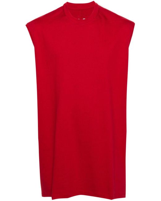Rick Owens Red Tarp T In Cotone Classico Rosso Cardinal for men