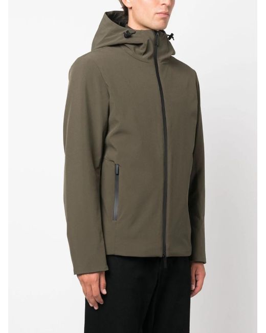 Woolrich Green Logo-patch Zip-up Hooded Jacket for men